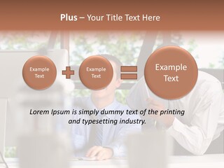 Team Men Sitting PowerPoint Template