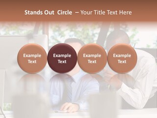 Team Men Sitting PowerPoint Template