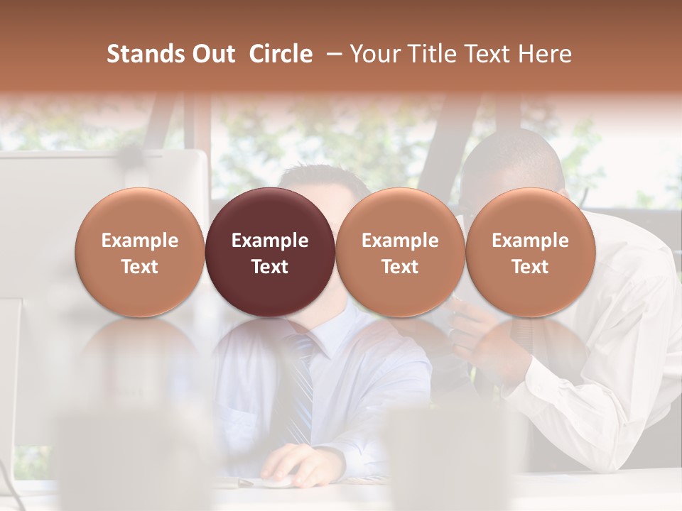 Team Men Sitting PowerPoint Template