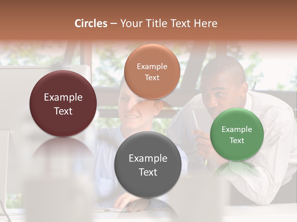 Team Men Sitting PowerPoint Template
