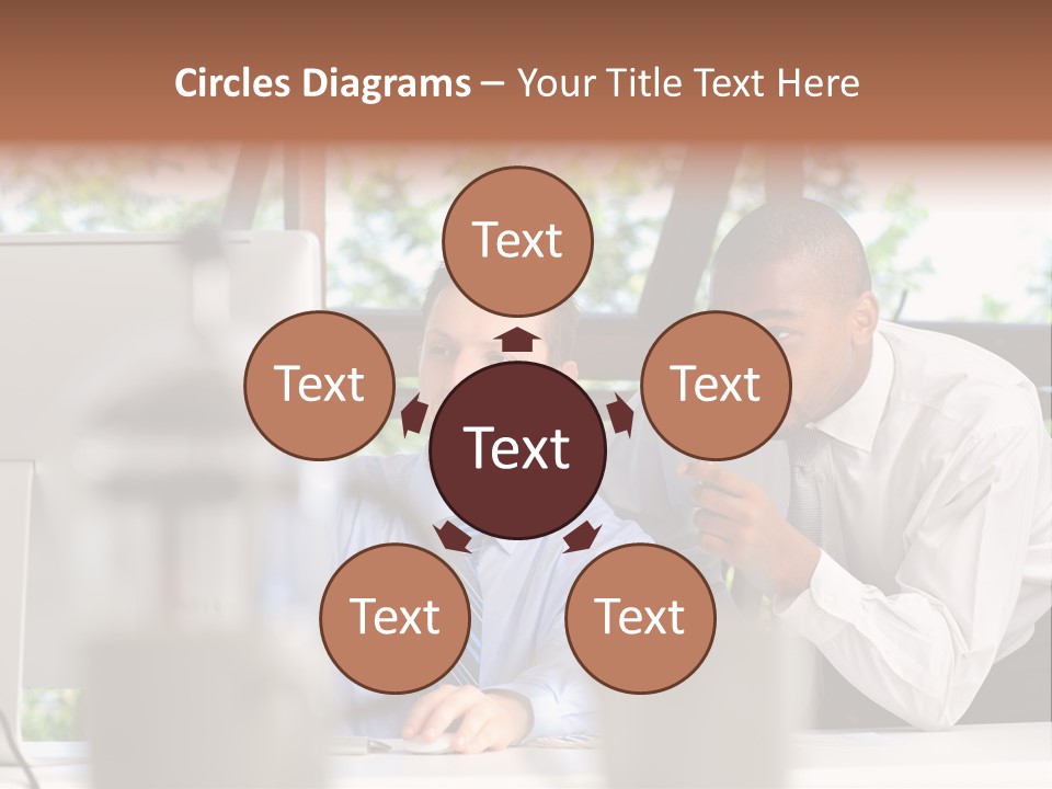 Team Men Sitting PowerPoint Template