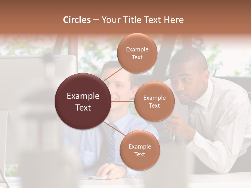 Team Men Sitting PowerPoint Template