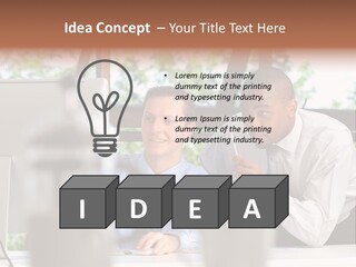 Team Men Sitting PowerPoint Template
