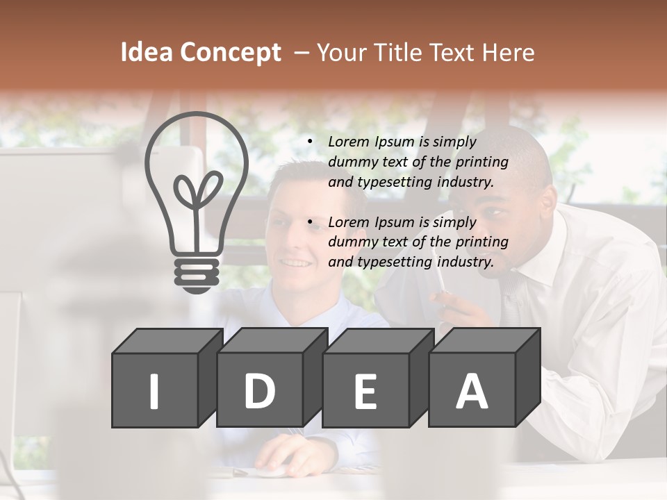 Team Men Sitting PowerPoint Template