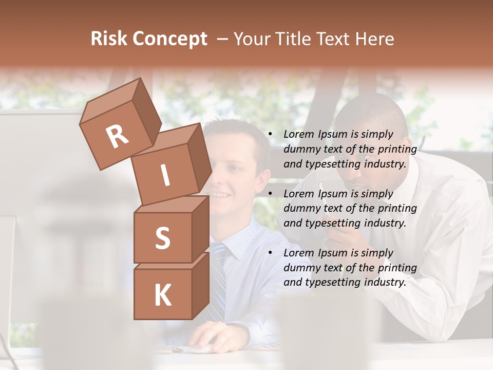 Team Men Sitting PowerPoint Template