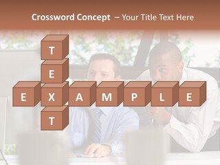 Team Men Sitting PowerPoint Template