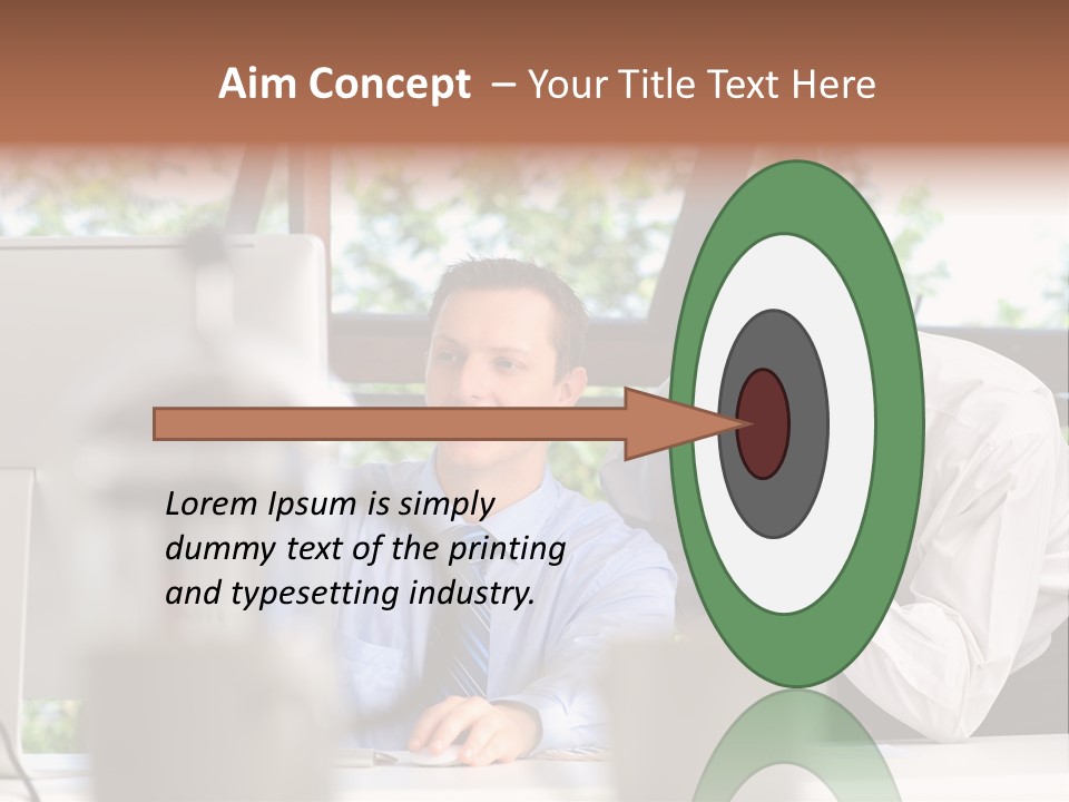 Team Men Sitting PowerPoint Template