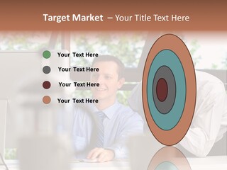 Team Men Sitting PowerPoint Template