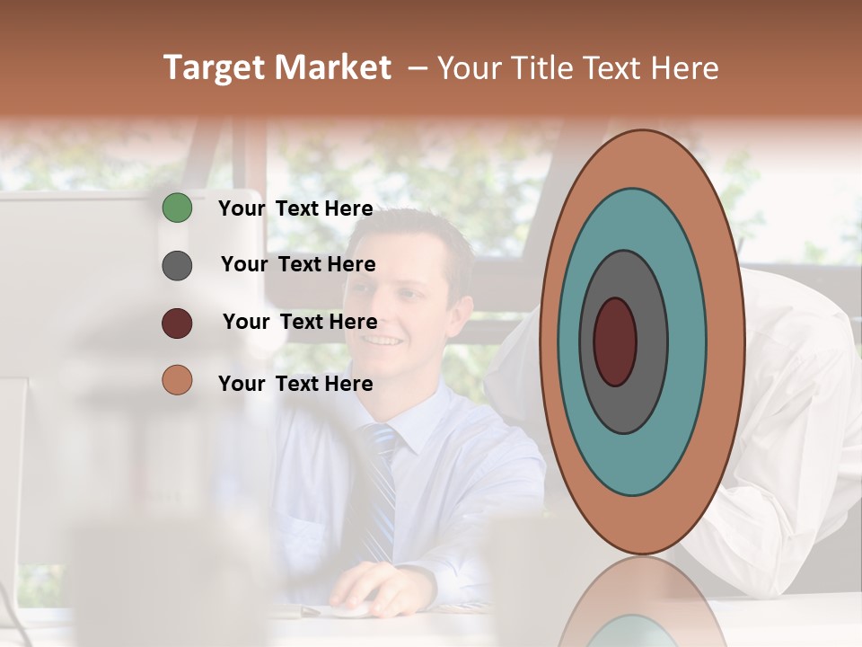 Team Men Sitting PowerPoint Template