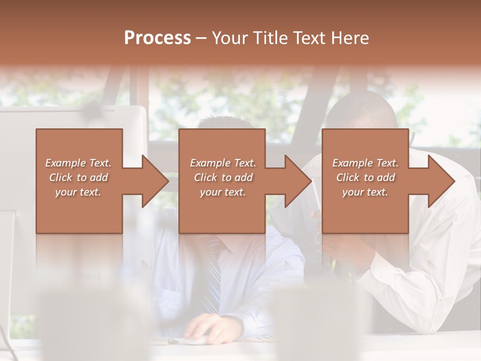 Team Men Sitting PowerPoint Template