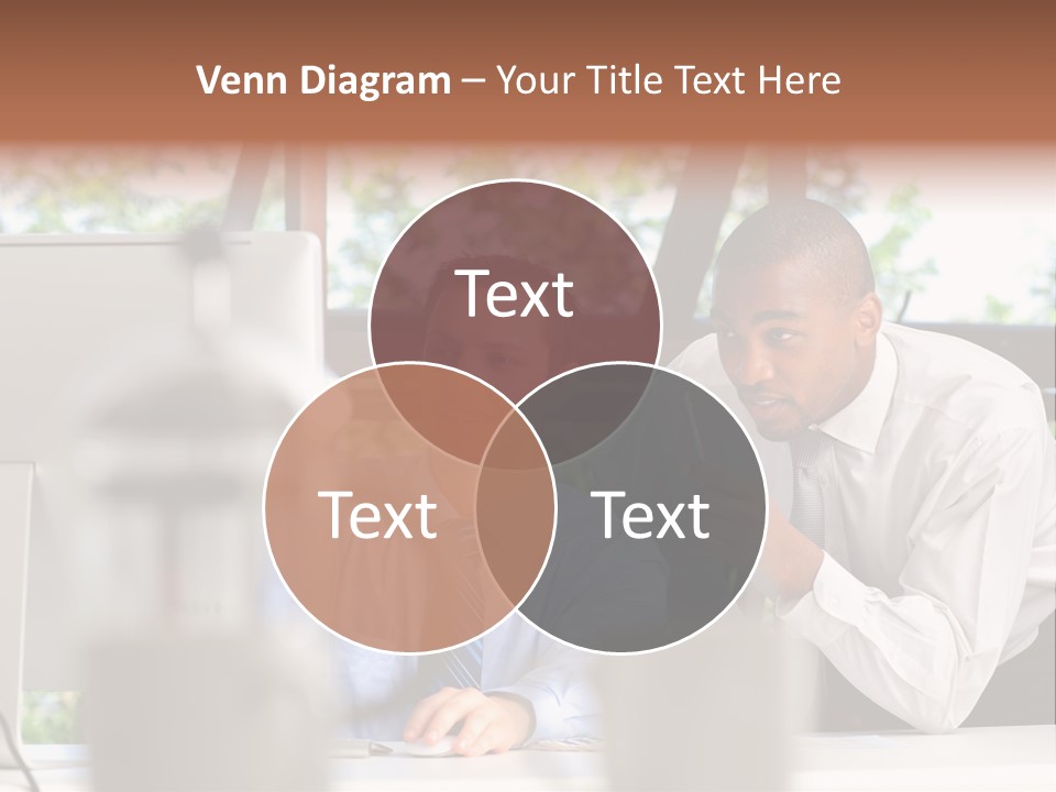 Team Men Sitting PowerPoint Template