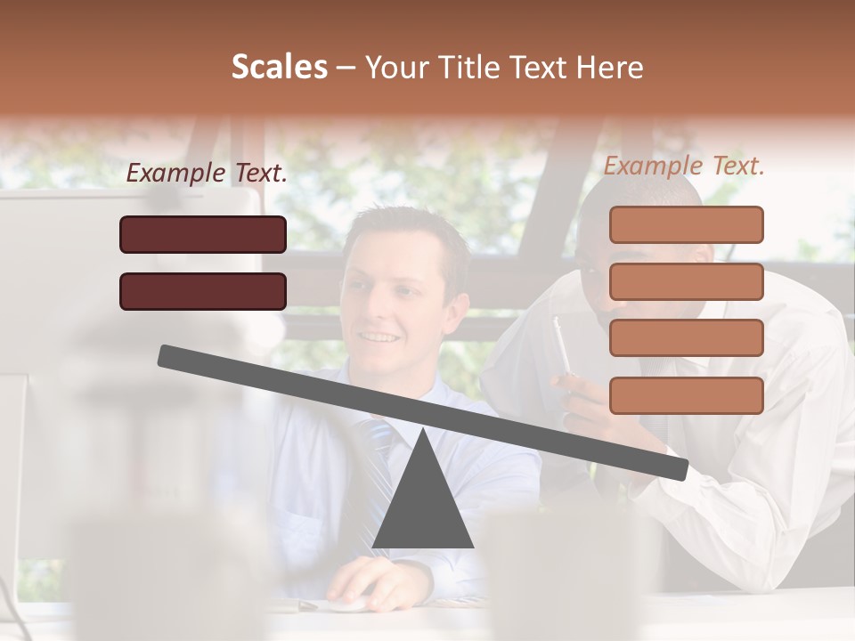Team Men Sitting PowerPoint Template