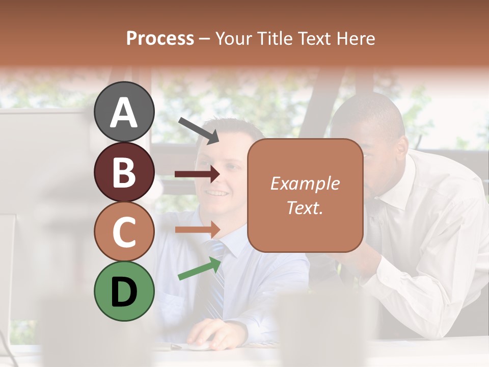 Team Men Sitting PowerPoint Template