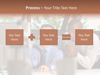 Team Men Sitting PowerPoint Template