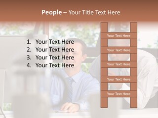 Team Men Sitting PowerPoint Template