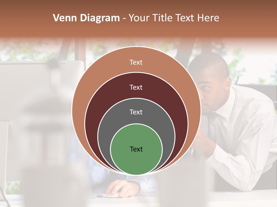 Team Men Sitting PowerPoint Template