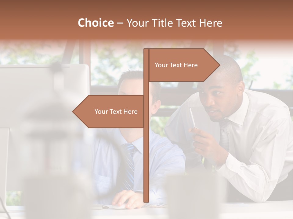 Team Men Sitting PowerPoint Template