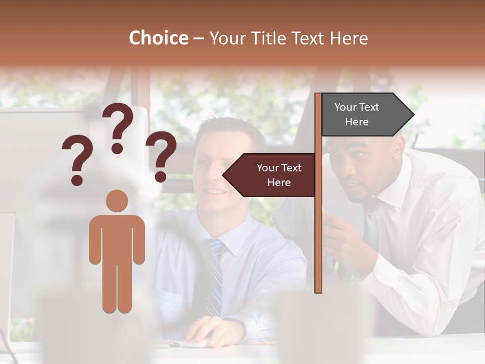 Team Men Sitting PowerPoint Template