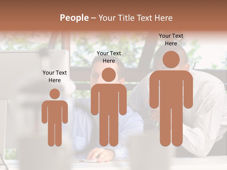 Team Men Sitting PowerPoint Template