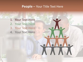 Team Men Sitting PowerPoint Template