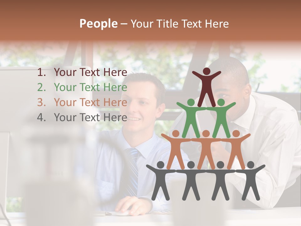 Team Men Sitting PowerPoint Template