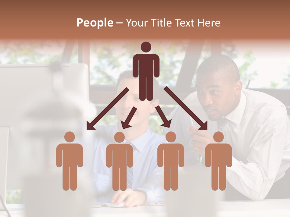 Team Men Sitting PowerPoint Template