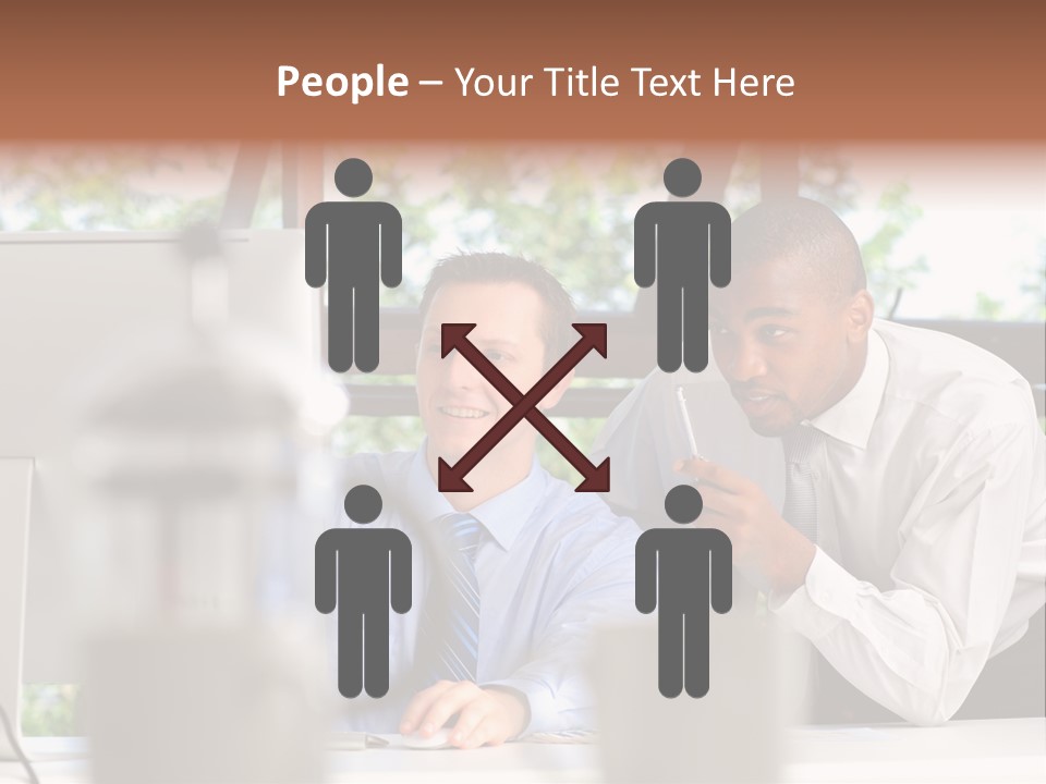 Team Men Sitting PowerPoint Template