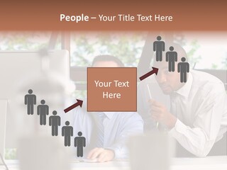 Team Men Sitting PowerPoint Template