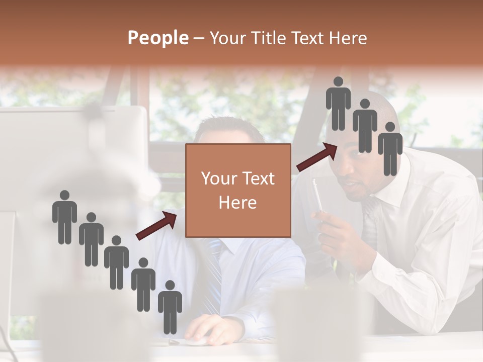 Team Men Sitting PowerPoint Template