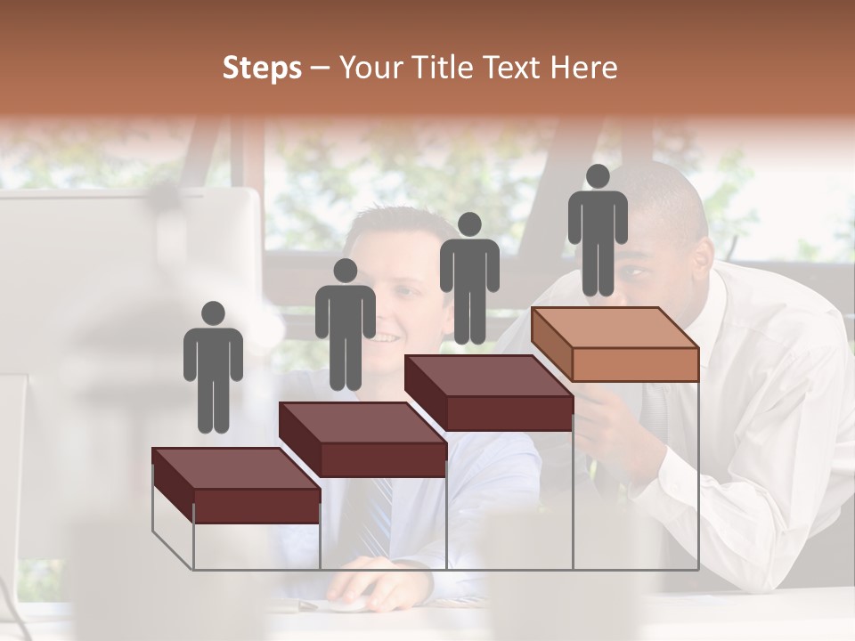 Team Men Sitting PowerPoint Template