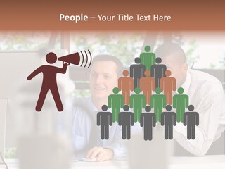 Team Men Sitting PowerPoint Template