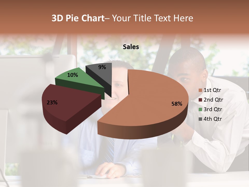 Team Men Sitting PowerPoint Template