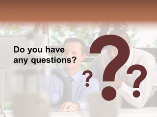 Team Men Sitting PowerPoint Template