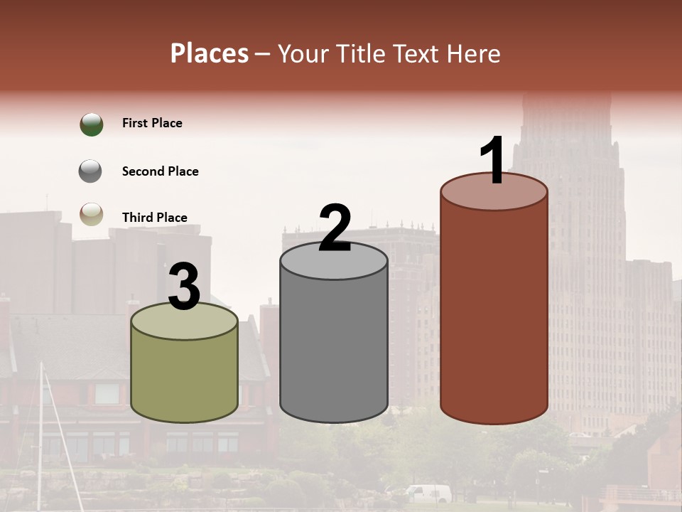 A Picture Of A City With A Large Building In The Background PowerPoint Template