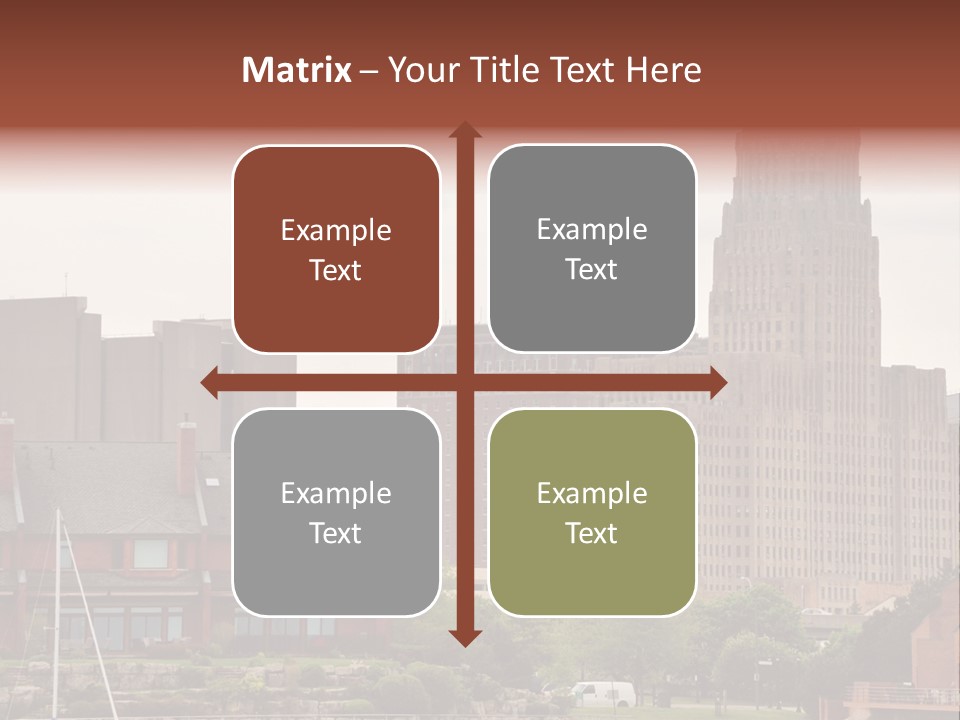 A Picture Of A City With A Large Building In The Background PowerPoint Template