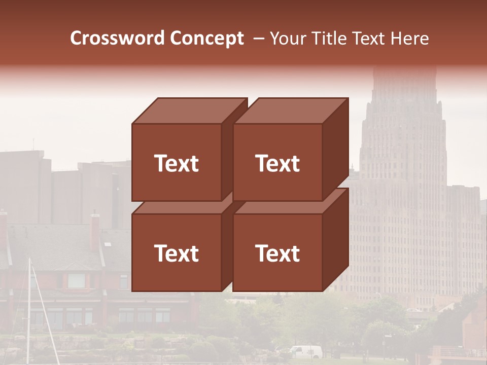 A Picture Of A City With A Large Building In The Background PowerPoint Template