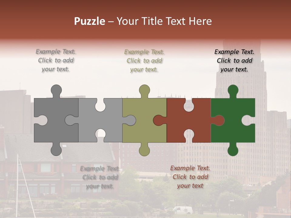 A Picture Of A City With A Large Building In The Background PowerPoint Template