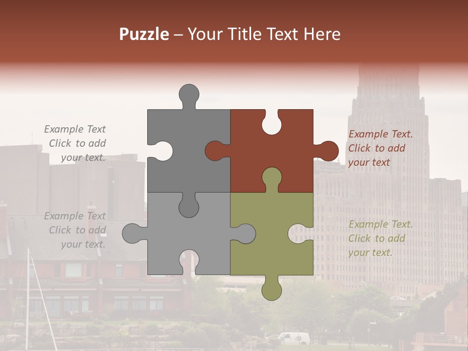 A Picture Of A City With A Large Building In The Background PowerPoint Template