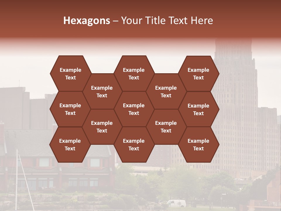 A Picture Of A City With A Large Building In The Background PowerPoint Template