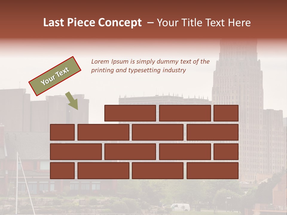 A Picture Of A City With A Large Building In The Background PowerPoint Template