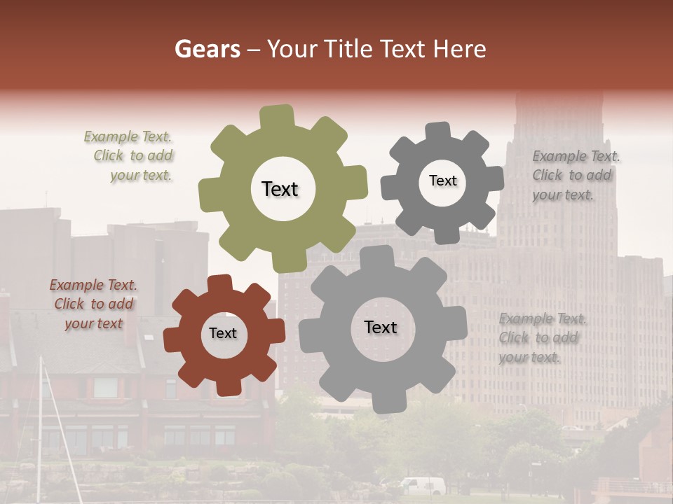 A Picture Of A City With A Large Building In The Background PowerPoint Template