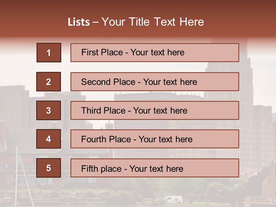 A Picture Of A City With A Large Building In The Background PowerPoint Template