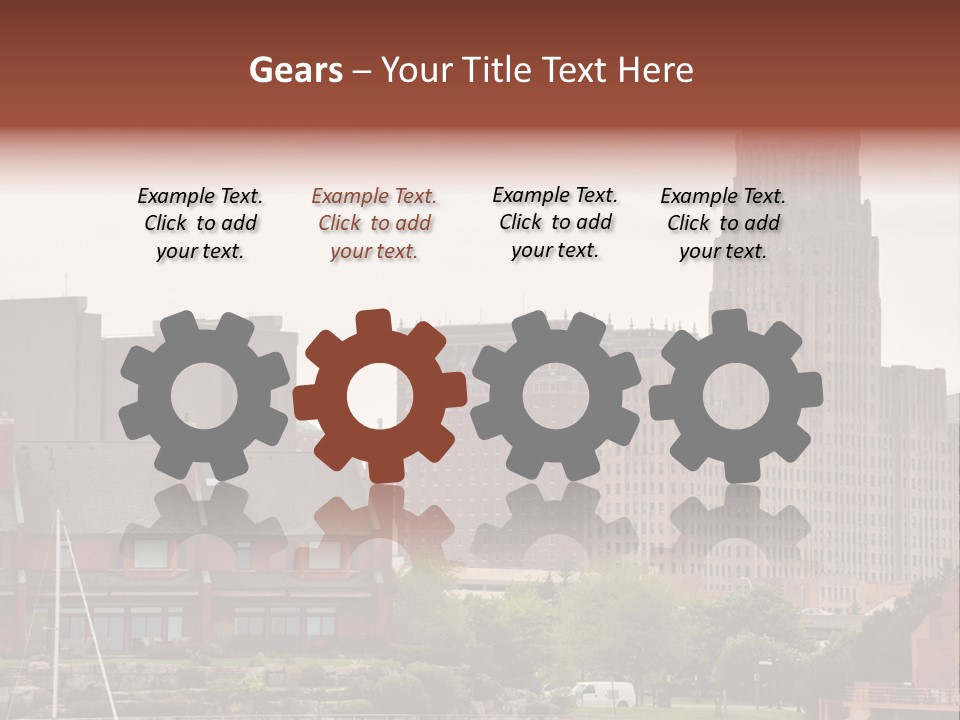 A Picture Of A City With A Large Building In The Background PowerPoint Template