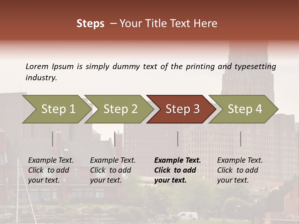 A Picture Of A City With A Large Building In The Background PowerPoint Template