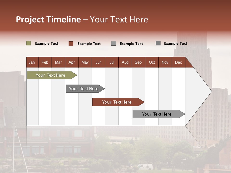 A Picture Of A City With A Large Building In The Background PowerPoint Template