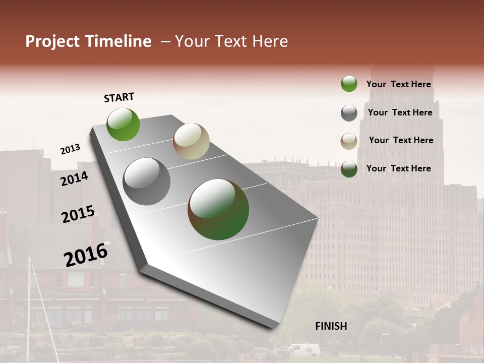 A Picture Of A City With A Large Building In The Background PowerPoint Template