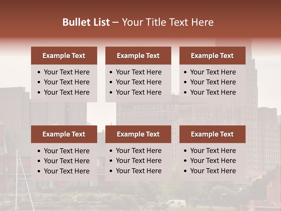 A Picture Of A City With A Large Building In The Background PowerPoint Template