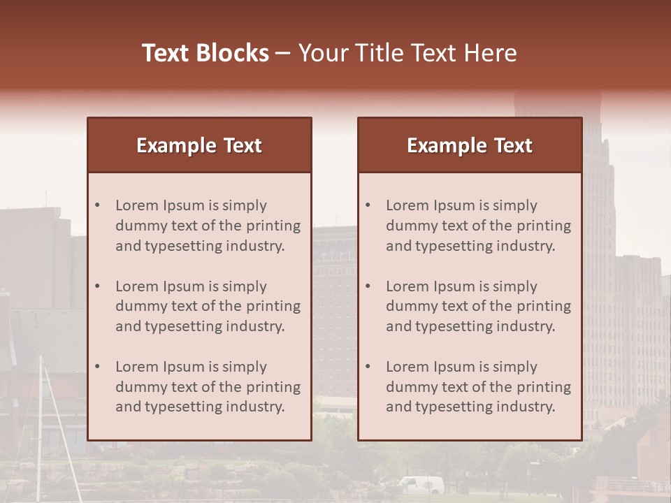 A Picture Of A City With A Large Building In The Background PowerPoint Template