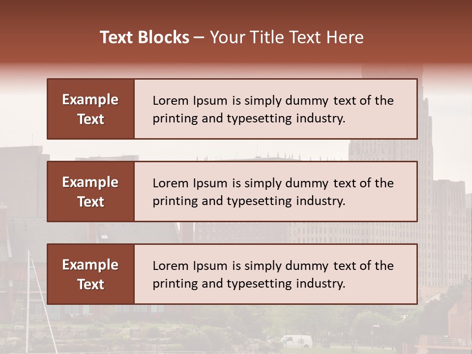 A Picture Of A City With A Large Building In The Background PowerPoint Template