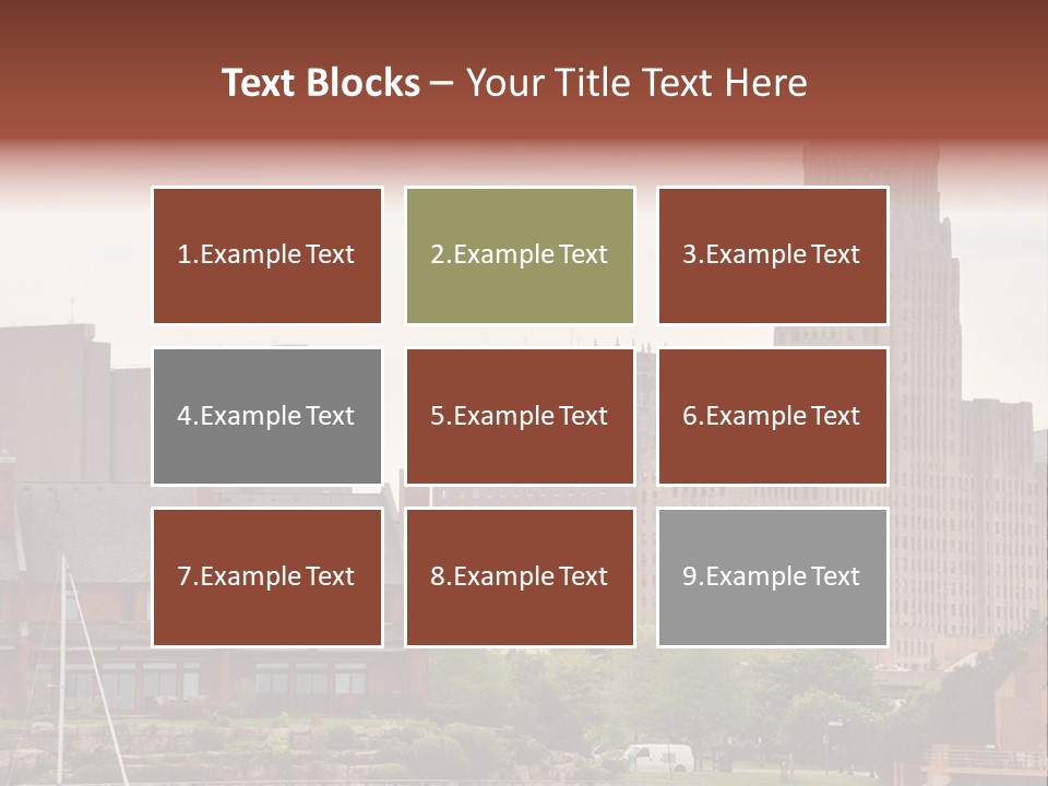 A Picture Of A City With A Large Building In The Background PowerPoint Template